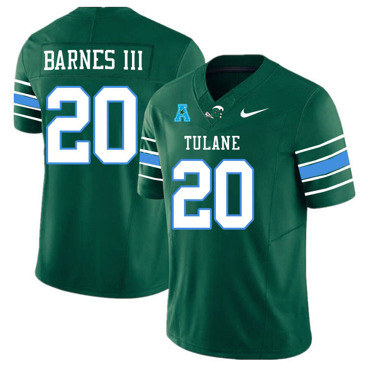 Tulane Green Wave #20 Arnold Barnes III College Football Jerseys Stitched Sale-Green